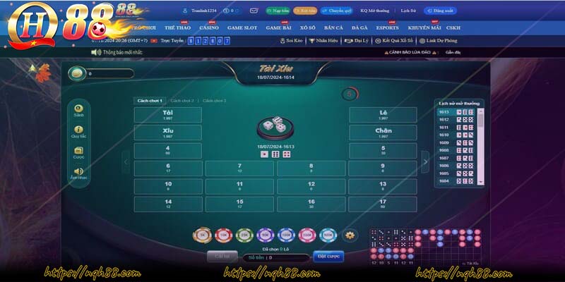 Game Tài Xỉu ở QH88 có mức trả thưởng cao