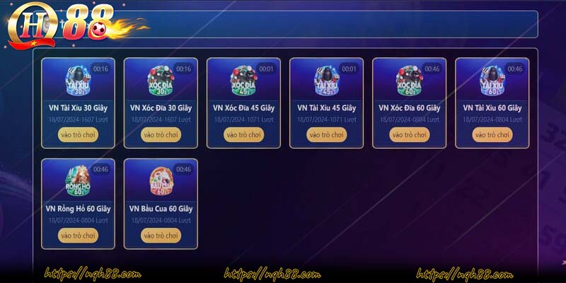 Trò chơi ở sảnh game cá cược online QH88 được anh em yêu thích