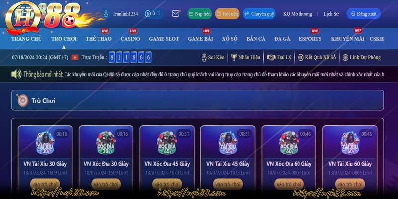 Cách tham gia trải nghiệm game hay tại QH88